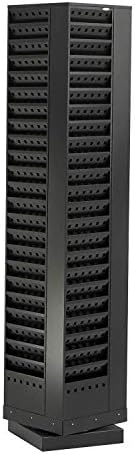 Safco 4325BL Industrial Steel Rotary Magazine & File Rack - 92 Pocket, Black - 360° Rotational Steel Base, 5 lbs. Capacity Per Pocke by SafcoProducts