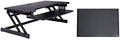 Rocelco 37.5" Deluxe Height Adjustable Standing Desk Converter with Anti Fatigue Mat BUNDLE - Quick Sit Stand Up Computer Workstation Riser - Large Retractable Keyboard Tray - Black (R DADRB-MAFM) by Rocelco