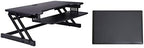 Rocelco 37.5" Deluxe Height Adjustable Standing Desk Converter with Anti Fatigue Mat BUNDLE - Quick Sit Stand Up Computer Workstation Riser - Large Retractable Keyboard Tray - Black (R DADRB-MAFM) by Rocelco