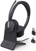 Yealink BH70 with Stand, Wireless Teams Headset with AI Mic Flip-to-Mute by RedefineYourWorkplace