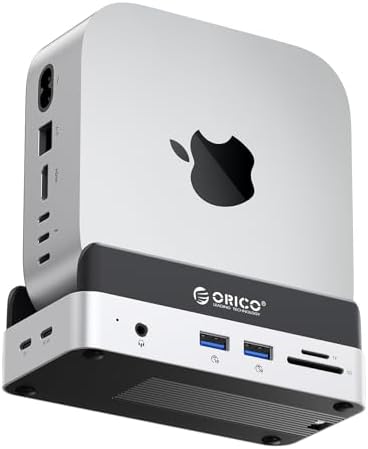 ORICO Mac mini M6 Hub&Stand with M.2 SSD Enclosure Up tp 8TB by ORICO