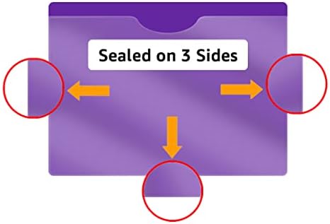 Purple Vinyl Pocket Folders, Doctor Stuff, Closed Sides, Letter Size, Clear Front Top Loading Job Jacket, Documents Holder for Office, High School and Medical Files, Pack of 25 - Image 3
