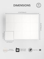 Bumusty 48"x 36" Large Felt Bulletin Board Tiles, Milky White - Image 2