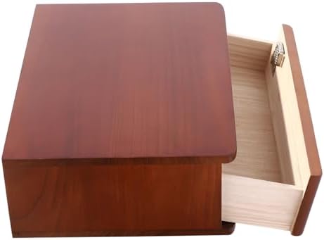 Desk Organizer with Drawer, Wooden Desktop Storage Box with Lockable Office Supplies Drawer Organizer Tabletop Storage Multifunctional Desktop Storage Box for Office Study Dresser（Walnut Color） - Image 5