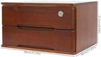 Wood Desk Organizer with 2 Drawers, Lockable Desktop Countertop Storage Cabinet for Home Office Supplies File Tabletop Organizing Unit (Dark Brown) - Image 3