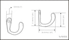 QCAA Premium Quality Single Prong Robe Hook Hanger, Zinc Die Cast, Matte Black, Made in Taiwan, 50 Pack - Image 3