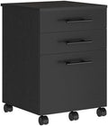 HOOBRO 3-Drawer File Cabinet, Wooden Under Desk Filing Cabinet, fits A4/Letter Size for Home Office, Small Rolling Storage Drawer Chest, Printer Stand with Drawers, Black BK02WJ01G1 by HOOBRO