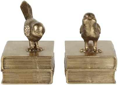 NIKKY HOME Decorative Bird Bookends Gold Book-Shaped Non-Slip Cute Book Ends for Nursery Shelves Children Girls by NIKKYHOME