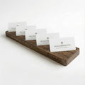 Oak Wood Multiple Business Card Holder - 5 Slot Modern Card Stand for Office Desk, Perfect Professional Card Organizer for Men and Women, Stylish and Functional Design (Dark Brown) by WOODPRESENTS