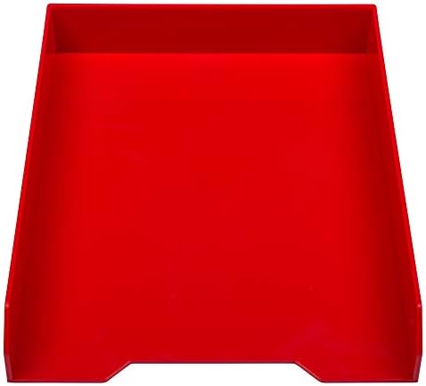 JAM PAPER Stackable Paper Trays - Red - Desktop Document, Letter, & File Organizer Tray - 2/Pack (Pack of 2) - Image 2