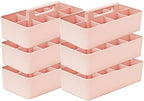-Large Portable Caddy, DIY Dividers, 8 Compartments, Basket with Handle Storage Organizer Modern Made in USA (6 PACK, Indie Pink) by EnjoyOrganizer