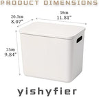 Yishyfier Plastic Storage Baskets With Lid Organizing Container Lidded Knit Storage Organizer Bins for Shelves Drawers Desktop Closet Playroom Classroom Office (4L, Light grey) - Image 6