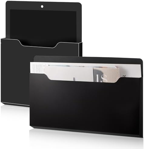 Feifeiya 2 Pcs Magnetic Pocket File Folder for Fridge, Mixed, Black by Feifeiya