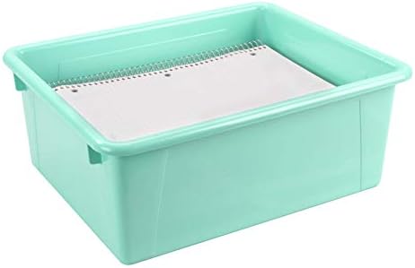 Storex Letter Size Deep Storage Tray – Organizer Bin for Classroom, Office and Home, Teal, 5-Pack (62529U05C) - Image 5