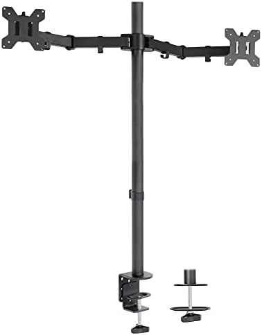VIVO Dual Monitor Stand Up Desk Mount Extra Tall 39 inch Pole, Fully Adjustable Stand for up to 27 inch Screens, Black, STAND-V012 by VIVO