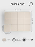 Bumusty 48"x 36" Large Felt Bulletin Board Tiles, Oatmeal - Image 2