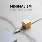 (2 PCS - Silver) Metal Cord Holder, Weighted Cable Organizer or Management, Heavy Wire Keeper for Nightstand, Bedside Table, Desk - N2U Cube Cords Strap for Phone USB-C, Lightning Charger Cables - Image 4