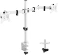 ErGear Fully Adjustable Dual Monitor Mount for 2 Screens up to 32 Inches, Holds up to 17.6 lbs Each Arm, Desk Stand, White by ErGear