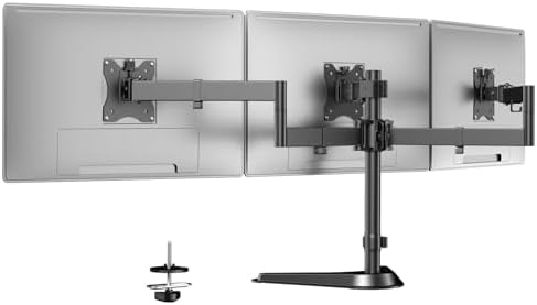 Triple Monitor Stand, Full Motion Arm Fits up to 27 inch by PUTORSEN