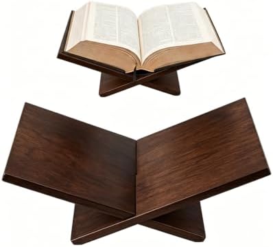 UCEC Brown Wooden Book Stand, X-Frame Open Book Holder for Bible, 15.8-in by UCEC