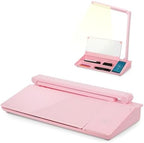 SHANTRA 16'' x 7'' Desktop Whiteboard with Fast Charger Station & Adjustable LED Lamp, Pink Desk Dry Erase Board with Organizer, Computer Pad & Keyboard Stand for Home, School, Office Desk Accessories by SHANTRA