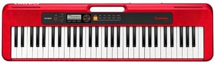 Casio Casiotone CT-S200RD – 61-Key Portable Keyboard for Beginners | 400 Tones, 77 Rhythms, LCD Display, Dance Music Mode, USB-MIDI, Stereo Speakers | Includes Power Supply & Music Rest | Red by Unknown