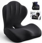 Chumia Ergonomic Seat Cushion Back Support for Office Chair Car, Black by Chumia
