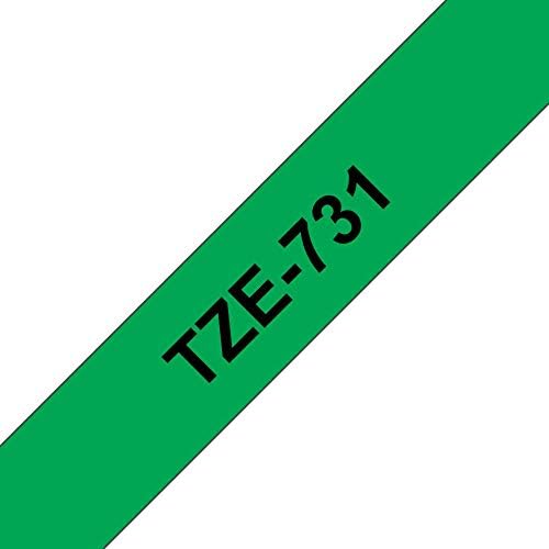 Brother TZe-731 Labelling Tape Cassette, Black on Green, 12 mm (W) x 8 m (L), Laminated, Brother Genuine Supplies - Image 2