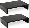 TEAMIX 2-Pack Wood Monitor Stand Riser for Desk , Black by TEAMIX