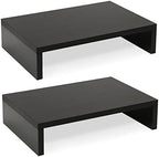 TEAMIX 2-Pack Wood Monitor Stand Riser for Desk , Black by TEAMIX