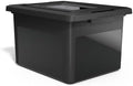 STAPLES Plastic File Box with Snap Lid, Letter/Legal Size, Black, 4/Carton by Staples