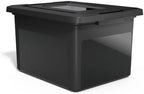 STAPLES Plastic File Box with Snap Lid, Letter/Legal Size, Black, 2/Pk by Staples