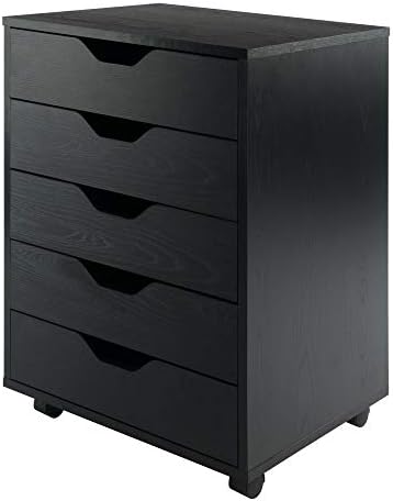 Winsome Halifax 5-Drawer Storage Cabinet, Black (20519) by Winsome