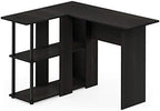 Furinno Abbott L-Shape Computer Desk with Bookshelf, Espresso/Black - Image 6