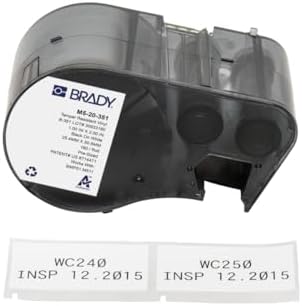 Brady Tamper-Resistant Vinyl Pre-Sized Labels for Label Printer BMP51/BMP53/M511-160 Self Adhesive Printer Labels - Black on White (25,40 mm (W) x 50,80 mm (H)) - M5-20-351 by BradyCorp