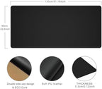 Chihein 51” x 24” Cork & PU Leather Desk Mat (Black) - Large Mouse Pad, Double Sided Waterproof Desk Pad Protector for Gaming, Office, Home - Image 2