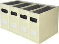 4 Pack Collapsible File Storage Box for Letter Size Documents, Portable File Organizer Box with Plastic Rails and Reinforced Cardboard, Desktop and Home Office Organization, Beige by ComfortKeeper