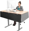 Mount-It! Under Desk Modesty Panel for Office Desks and Sit Stand Workstations [60 Inches Wide] Mesh Organizer Pockets for Cables and Wires (Black) by Mount-It