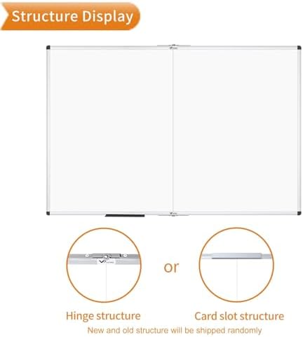 VIZ-PRO Magnetic Dry Erase Board, 72 X 48 Inches, Foldable Wall-Mounted Whiteboard with Silver Aluminum Frame & Marker Tray for School Office and Home 6' X 4' - Image 3