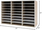 Literature Organizer 27 Slots Compartments Desktop File Sorter Mail Center Paper Storage Cabinet Home & Office Mailbox School Classroom Keepers (Grey) - Image 3