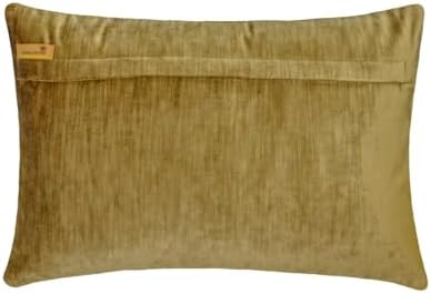 The HomeCentric Decorative Gold Pack of 2, 12"x14" (30x35 cm) Lumbar Pillow Cover, Velvet Lattice, Trellis & Quilted Oblong Pillow, Geometric Pattern Modern Style - Gold Oud - Image 3