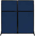 Versare Workstation Partition | Portable Wall Divider | Modern Office Cubicle | Free Standing Privacy Screen | Flexible Work Space | 66" x 70" Navy Blue Fabric Panels by VERSARE
