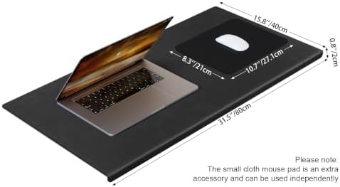 HAUTOCO PU Leather Desk Mat with Folded Edge Design, Steel Core Support - Image 2