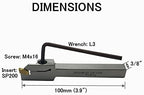 1/2" 3/8" Indexable Lathe Grooving Parting Holder with 10 Pieces GTN- SP200 Heavy Duty Nickel Plated ZQ1212R02 Right -Hand Cut Off Tool Carbide Inserts (3/8" ZQ1010R02 with 10pcs Inserts) - Image 3