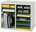 Safco Literature Organizer, 12 Compartments, Office and Classroom Mailbox with Adjustable Shelves, Wood Paper and Mail Sorter, Gray by SafcoProducts