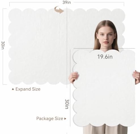 Scalloped Bulletin Board 40x30 inches, Decorative Felt Pin Board for Wall - Image 2