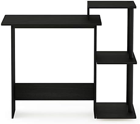 Furinno Efficient 29-Inch Black Computer Desk with Side Shelves, Gaming Desk with 3 Open Shelves, Home Office Desk, for Home Office, Study Room, Dorm, Bedroom, Dark Americano - Image 6