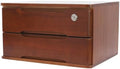 Wood Desk Organizer with 2 Drawers, Lockable Desktop Countertop Storage Cabinet for Home Office Supplies File Tabletop Organizing Unit (Dark Brown) by iSamLam