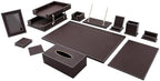 Leather Desk Set, 13-Piece All-in-One – Executive Desk Accessories & Office Supplies,Desk Organizer with Desk Pad & Blotter, 2-Tier Letter Tray, Luxury Office Desk Decor & Boss Gifts (Brown) by RitPin