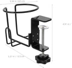 NOLITOY Desk Cup Holder Clamp on Mount with Anti Spill Design, 2-in-1 Under Desk Headphone Hanger and Coffee Mug Stand, Iron Material with Space-Saving Vertical Structure, Secure Clamp - Image 2
